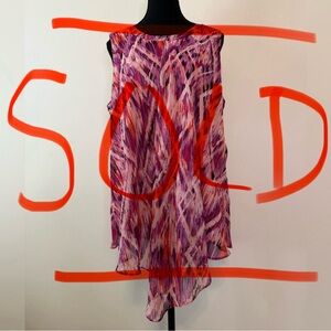 ❗️SOLD❗️Susan Graver Printed Sheer Chiffon Scarf Top